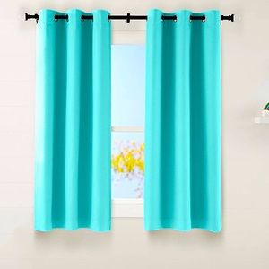 Aqua Blue Grommet Top blackout Drape/Curtains 2 panels